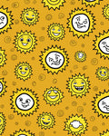 Happy Yellow Sun Faces Rug