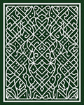 Intricate White Emerald Celtic Knot Rug