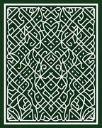 Intricate White Emerald Celtic Knot Rug