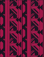 Crimson Geometric Deconstructed Stripe Rug