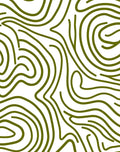 Olive Green Abstract Contour Lines Rug