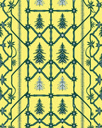 Yellow Green Forest Tree Landscape Rug