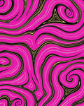 Bold Magenta Swirl Abstract Rug