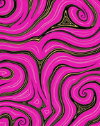 Bold Magenta Swirl Abstract Rug