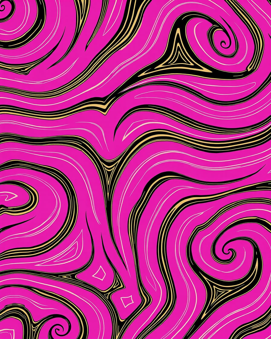 Bold Magenta Swirl Abstract Rug