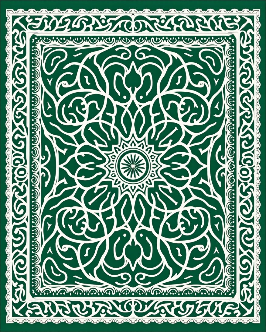 Emerald Courtly White Intricate Medallion Rug