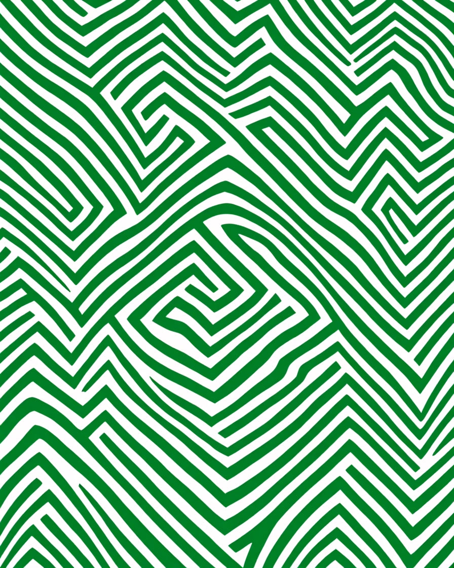 Emerald Green Abstract Maze Rug