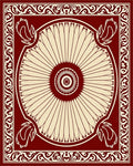 Deep Red Vintage Floral Medallion Rug