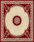 Deep Red Vintage Floral Medallion Rug