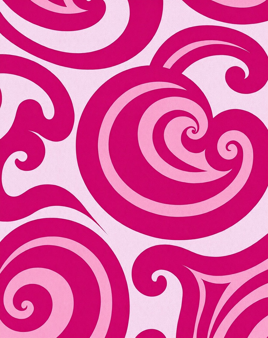 Fuchsia Swirl Graphic Abstract Rug