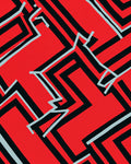 Bold Red Geometric Zigzag Lines Rug