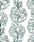 Dark Green Victorian Flourish Scroll Rug
