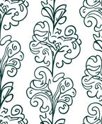 Dark Green Victorian Flourish Scroll Rug