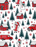 Holiday Village Red Snowman Trees Rug