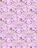Amethyst floral and vine symmetry Rug
