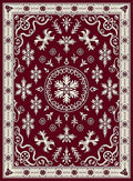 Crimson Snowflake Mandala Medallion Rug