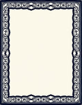 Dark Blue Nautical Anchor Inlaid Border Rug