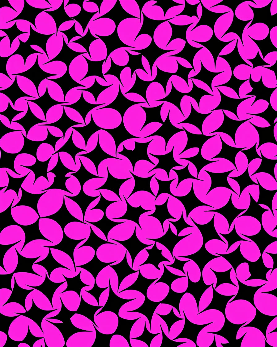 Vibrant Pink Black Starburst Arrangement Rug