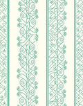 Teal Vine Scroll Striped Rug