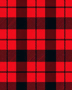 Classic Red Black Plaid Checkered Rug