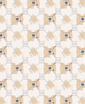 Geometric Square Medallion Tan Rug