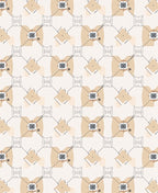 Geometric Square Medallion Tan Rug