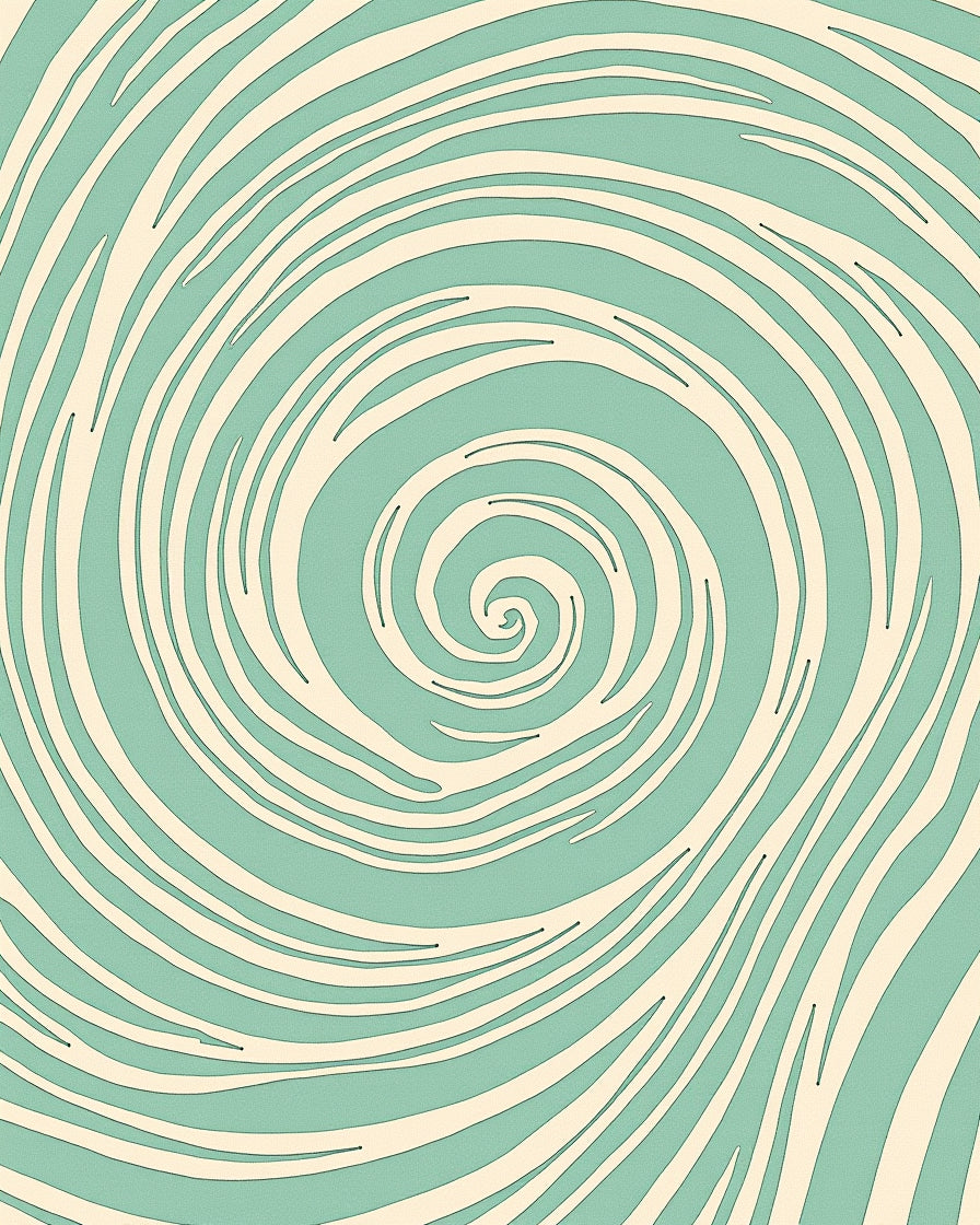 Aquamarine Cream Swirl Movement Rug