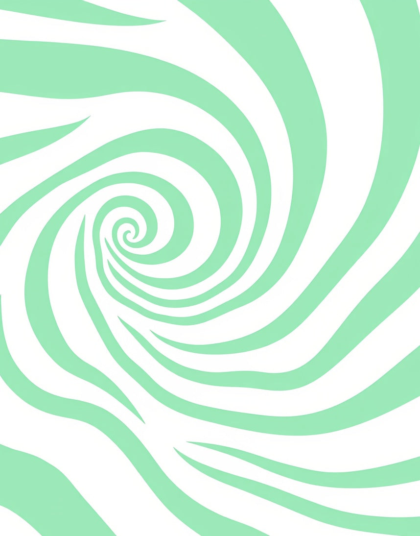 Mint Green Swirl Optical Illusion Rug