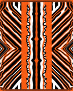 Bold Orange Black White Zebra Stripes Rug