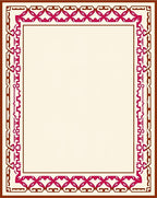 Crimson And Brown Geometric Frame Rug
