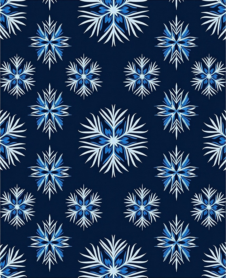 Navy Frozen Snowflake Repeat Rug