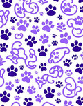 Whimsical Purple Paw Prints Background Rug