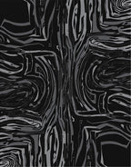 Monochrome Swirling Fluid Abstract Rug