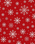 Crimson White Snowflake Shower Rug