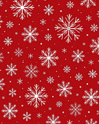 Crimson White Snowflake Shower Rug