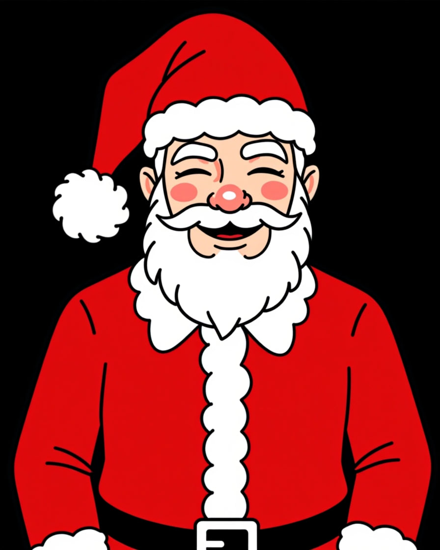 Jolly Red Santa Claus Portrait Rug
