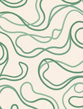 Green Vine Abstract Swirl Rug