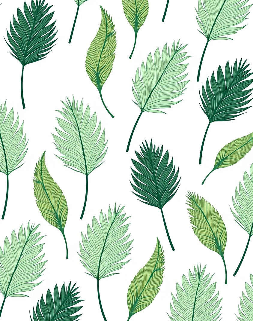 Emerald Green Palm Frond Panorama Rug