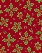 Red Green Poinsettia Floral Medallion Rug