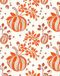 Orange Pumpkin Vine Botanical Repeat Rug