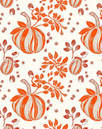 Orange Pumpkin Vine Botanical Repeat Rug