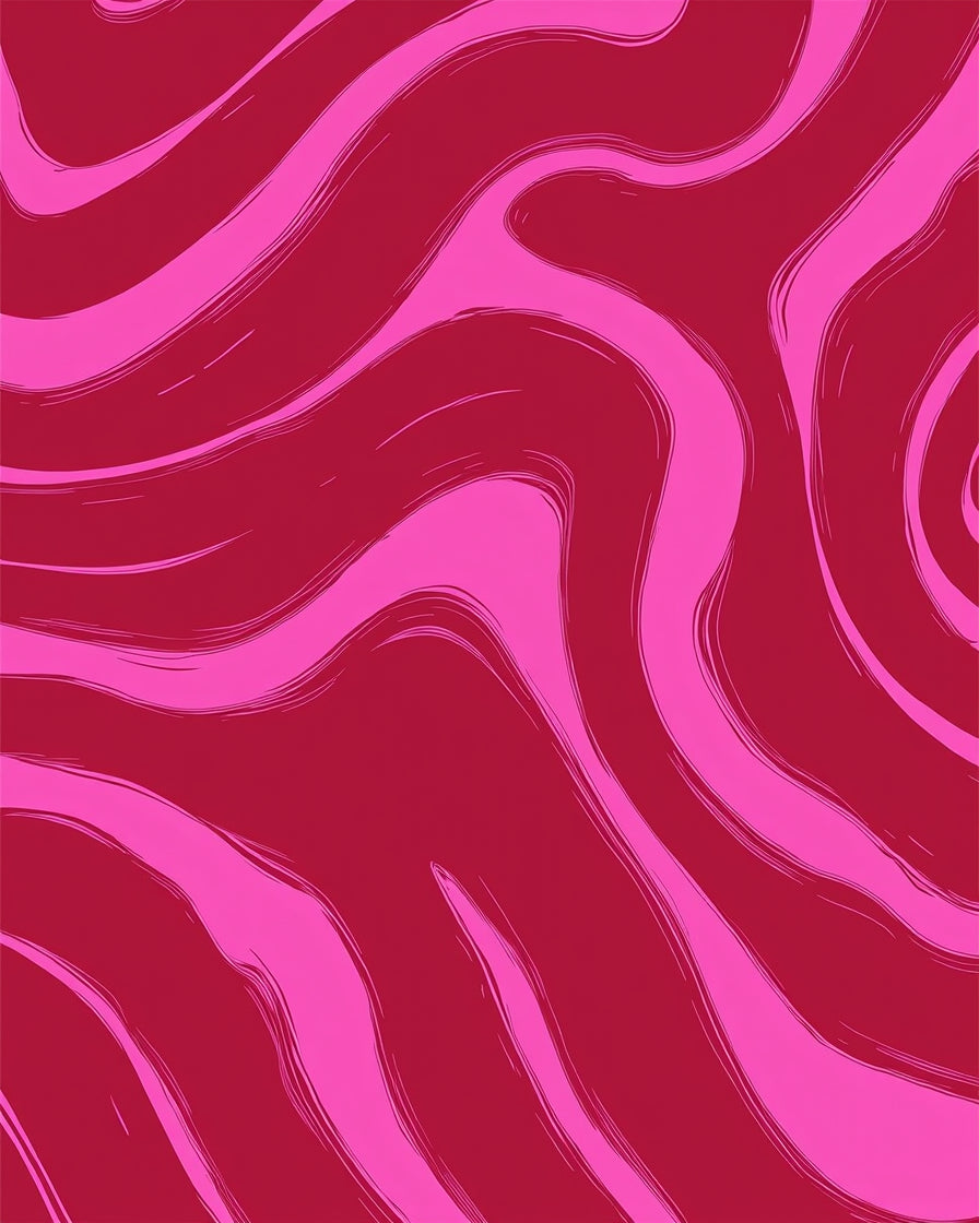Crimson Pink Swirl Abstract Rug