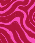 Crimson Pink Swirl Abstract Rug