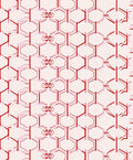 Red Hexagonal Butterfly Chain Rug
