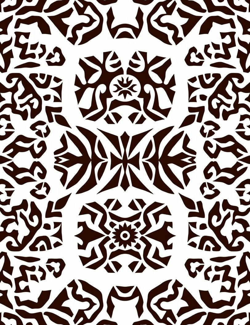 Dark Brown Tribal Mandala Rug