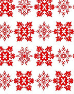 Crimson Snowy Star Repeating Motif Rug