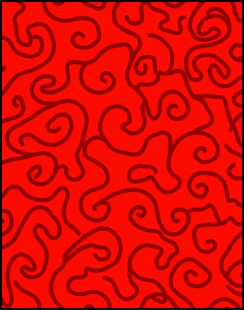 Vibrant Red Swirls Abstract Rug