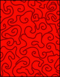 Vibrant Red Swirls Abstract Rug