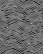 Black White Wavy Stripe Landscape Rug