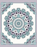 Seafoam Lavender Mandala Square Rug